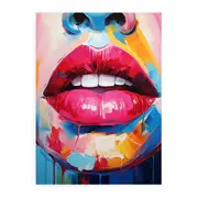 Lips Modern Art Canvas Print