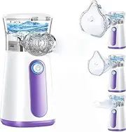 Portable Nebuliser, Nebulizer Machine for Adults and Kids Travel and Household with 3 Nebulizer Masks and Adjustable Nebulization Rate