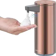 Mbillion Automatic Soap Dispenser Touchless Foaming Soap Dispenser USB Rechargeable Dispenser Electric 5 Levels Adjustable Foam Soap Dispenser Pump for Bathroom Kitchen Dish Soap (Rose Gold)
