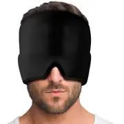 Headache Pain Relief Cap Migraine Relief Hat Cold Therapy Reuse Ice Pack Black