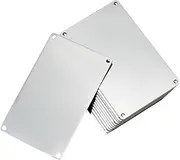 Fahgaer 12 Pcs 304 Stainless Steel Engraving Blanks, 3.4x2.1 Inch Rectangle Blank Tag Metal Stamping Blanks Pet Tags 4-Hole