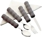 Homecraft Lightweight Foam Handled Cutlery, Set, Dining Aid for Weakened Grip Strength, Hand Tremors, & Parkinson's Disease, Silverware for the Elderly, Handicapped, & Disabled