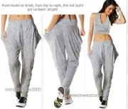 ZUMBA Aztec Jersey Harem Hip-Hop Pants Chic! EliteZWear Rare Roomy Pockets S M