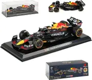 2022 F1 Drivers World Champion Max Verstappen Oracle Red Bull Honda Racing RB18 Limited Edition Winner Abu Dhabi Grand Prix Bburago Diecast Car Model with Driver Helmet, Acrylic Display Case & Car Base 1:24 Scale Size