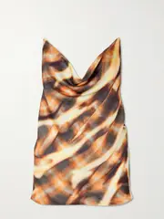 [Y/PROJECT] Y/PROJECT - Open-back Draped Printed Satin Top - Black - FR 40 FR 40 Black
