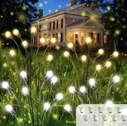10 pk Solar Lights Outdoor Waterproof Firefly Garden 80 Cool & Warm White Bulbs