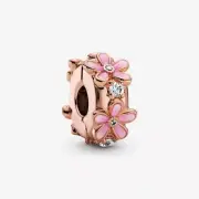 New Genuine Authentic Pandora Rose Gold Pink Daisy Spacer Clip Charm 788809C01