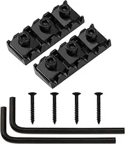 2Pcs Yootones 42mm Metal Guitar String Locking Nut Compatible with Floyd Rose Style Electric Guitar Tremolo Bridge Lock System (Black)