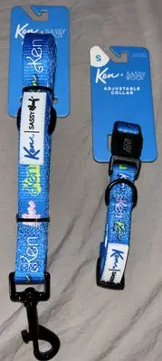 Sassy Woof Ken Adjustable Collar (S) AND Matching Sassy Woof Ken Leash