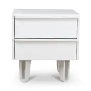 Evans Bedside Table - Full White