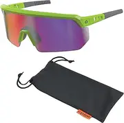 [Ergodyne] Skullerz AEGIR Polarized Safety Sunglasses with Fog Off+, Anti Fog Safety Glasses, Anti Scratch Mirror Lens