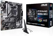 ASUS Prime B550M-A WiFi II Motherboard microATX, AMD B550, Socket AM4, DDR4, PCI 4.0, LAN Realtek 1Gb, WiFi 6 (802.11ax), 2xM.2, 4xSATA 6GB/s, 2xUSB 3.2 Gen 2, Support Aura Sync RGB, Black