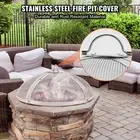 Round 30 Inch Heavy Duty Steel Fire Pit Spark Screen Cover with Ring Handle for