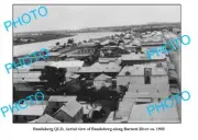 OLD LARGE PHOTO BUNDABERG QLD AERIAL VIEW OF TOWN & BURNETT RVER c1903