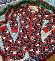 Peter Alexander jnr Mickey Mouse Christmas PJ pyjamas Kid size 10 One piece