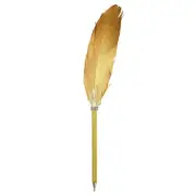 Feather Ballpoint Pens Bulk, Black Ink Quill Writing Pens, Golden