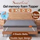 Gel Memory Foam Mattress Topper 7 Zone King Single Queen Double Matress Pad Mat