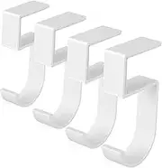 Generic 4pcs Table Hook Purse Handbags Office Storage Hook Backpack Hanging Hook Hooks Towel Hook Hanger Holder Bag Hook Headphone Cubicle Headrest Pole Seat White Aluminum Alloy