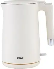 TODO 1.7L Electric Cordless Kettle Stainless Steel SUS304 Inner Jug - Cream