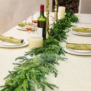[Xiao Hua] 1Pcs Christmas Garlands Norfolk Pine Garland Artificial Faux Greenery Garland for Holiday Indoor Mantle Decor， 70.9in
