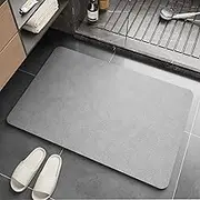 Water Absorbent Bath mat, diatomaceous Earth Bath mat, Quick Drying Bath mat, Suitable for Washable Bathroom Floor mat Under The Door, Shower Blanket in Front of The Bathtub (40 × 60cm) (Gray)