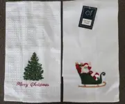 Two (2) C and F ~ Handcrafted ~ Holiday ~ 100% Cotton ~ 16 x 26 Kitchen Towels~3