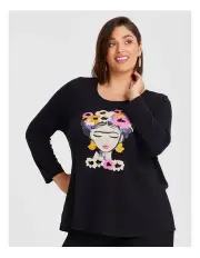 [Taking Shape] Cotton Jessie Print Top in Black