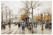 Tile Mural Paris France Autumn Road People Kitchen Backsplash Marble Ceramic