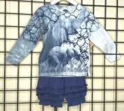 NEW NWT 2PC Blue Elephant Shirt/Bloomer short Imagine Greenwear/Little Mave 4/5Y