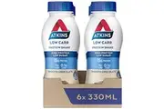 6pc Atkins Low Carb Protein Shake 330ml Smooth Chocolate Sugar Free Drink
