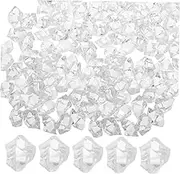 Cabilock 200 Pcs Simulated Fake Ice Cubes Ice Cube for Decor Decorative Ice Cube Reusable Ice Cubes Fake Ice Rocks Photography Props Clear Cubes Ice Cubes Decor Transparent Plastic