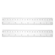2pcs Clear Plastic Ruler 20cm / 0.79" Straight End Ruler with Black Scale Mark