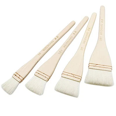 Creative Mark Hake Paintbrush Set 4PCS Professional Soft White Goat Hair