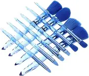 PLAFOPE 10pcs Makeup Brush with Handle Transparent Design Bristles for Home Beauty No Shedding Safe for Cleaning for Daily Use