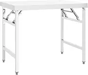 VRAXO Kitchen Folding Work Table 100x60x80 cm Stainless Steel -11.8KG,326157