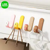 在飛比找momo購物網優惠-【LINE FRIENDS】熊大兔兔莎莉多功能黏貼式掛鉤汽車