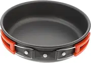 KICHOUSE Portable Frying Pan Camping Cookware Non-Stick Surface Lightweight Compact Foldable Handle for Outdoor Activities