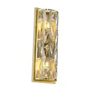 2 Light Crystal Bathroom Wall Sconce Modern Concise 1 Pack Brushed Bronze