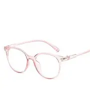 Round Blue-Light Blocking Glasses Type 4 - Transparent Blue - One Size
