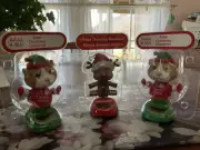 3- New- 2- SOLAR SANTA PAWS-(cats) - 1 SOLAR REINDEER
