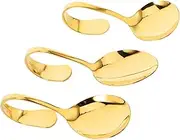 GLEAVI 3pcs Stainless Steel Curved Serving Spoon Elegant Buffet Utensils for Seafood Sushi and Appetizers and Versatile Catering Spoons for Your Kitchen