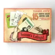 Trader Joe's Holiday Greeting Cards Seasons Eatings! Assorted Retro 15 Total NIP
