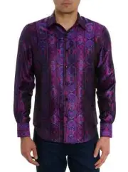Robert Graham THE HIGH RENOWN Purple Masterpiece XL LIMITED EDITION $598 NWT