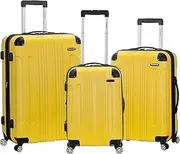 [Rockland] London Hardside Spinner Wheel Luggage, Yellow, 3-Piece Set (20/24/28), London Hardside Spinner Wheel Luggage