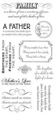 TPC STUDIO Clear Stamps ALL IN THE FAMILY Mother Father Love Grandparents Heart