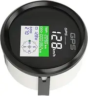 Gps Speedometer, Boat Odometer Universal Motorcycle Speedometer Digital Speedometer 85mm Multifunction Km/h Knot MPH TFT Screen for Motorcycle Marine(Black Frame on Black)