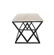 Diamond Black Side Table with Marble Stone top