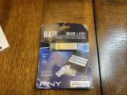 PNY - DUO LINK 64GB Flash Drive — *USB 3.2 & Lightning For = iPhone & iPad*