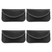 4Pcs Faraday Bags, 6.5" Signal Blocking Pouch Wallet for Car Keys, Black