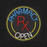 Pharmacy Sign for Business Displays | LED Flex Neon | 26"W x 26"H x 1"D
